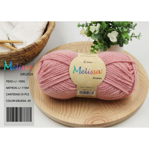 Melissa Hilo 100% Acrilico Ovillo de Lana Gruesa 115m 100g para DIY Tejer y Ganchillo, Certificado OEKO-TEX Standard 100