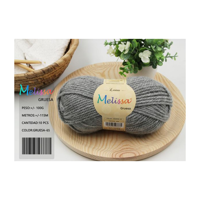 Melissa Hilo 100% Acrilico Ovillo de Lana Gruesa 115m 100g para DIY Tejer y Ganchillo, Certificado OEKO-TEX Standard 100