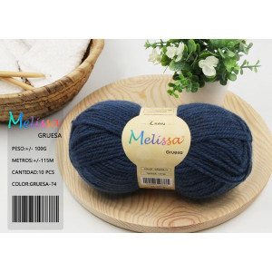 Melissa Hilo 100% Acrilico Ovillo de Lana Gruesa 115m 100g para DIY Tejer y Ganchillo, Certificado OEKO-TEX Standard 100