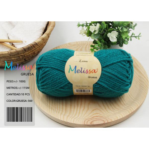 Melissa Hilo 100% Acrilico Ovillo de Lana Gruesa 115m 100g para DIY Tejer y Ganchillo, Certificado OEKO-TEX Standard 100