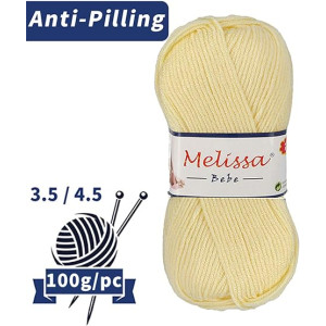 MELISSA Lana Bebé Hilo Acrílico Ovillo de Lana (250m 1u*100g)Antipilling Acrilico Ovillo para bebé suave,Certificado OEKO-TEX
