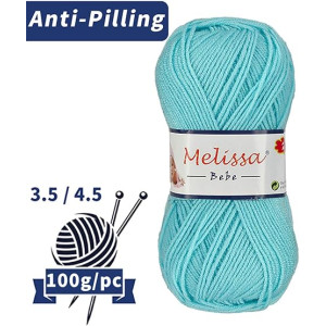 MELISSA Lana Bebé Hilo Acrílico Ovillo de Lana (250m 1u*100g)Antipilling Acrilico Ovillo para bebé suave,Certificado OEKO-TEX