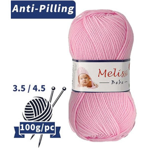 MELISSA Lana Bebé Hilo Acrílico Ovillo de Lana (250m 1u*100g)Antipilling Acrilico Ovillo para bebé suave,Certificado OEKO-TEX