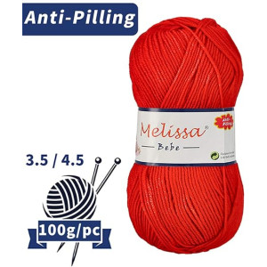 MELISSA Lana Bebé Hilo Acrílico Ovillo de Lana (250m 1u*100g)Antipilling Acrilico Ovillo para bebé suave,Certificado OEKO-TEX