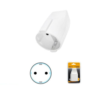 Clavija Enchufe schuko Recto Hembra | Blanco