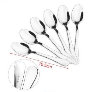 6 Cucharas de Moka Acero Inoxidable 10,5 x 2,2 cm