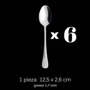 6 Cucharillas Cafe Acero Inoxidable 12,5 x 2,6 cm
