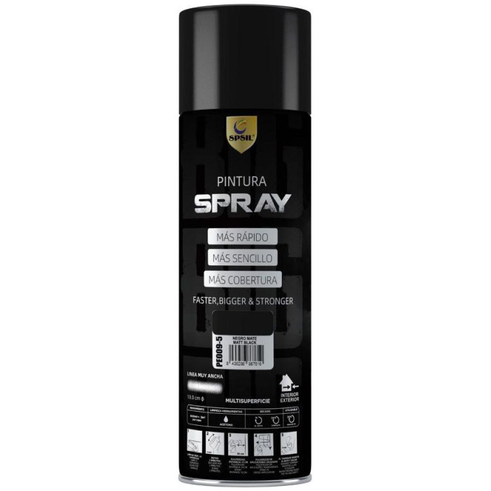Pintura Spray 600ml Adecuado Metal Madera y Plástico - Color BLANCO Mate (Paquete de 1)