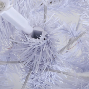 Árbol de Navidad artificial, 210 cm, PVC resistente al fuego, montaje rápido, , color blanco
