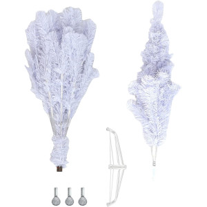 Árbol de Navidad artificial, 210 cm, PVC resistente al fuego, montaje rápido, , color blanco