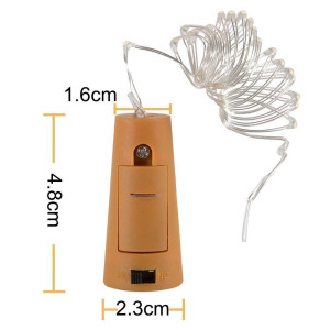 Luces nocturnas para botella, luces de corcho, cadena de luces estrelladas para botella de vino, 2 m Amarillo