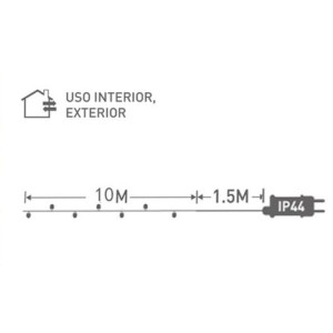 Guirnaldas Luces Navidad Exterior 180 LED 10 M  4 Colores Cadena Luces con 8 Modos IP44