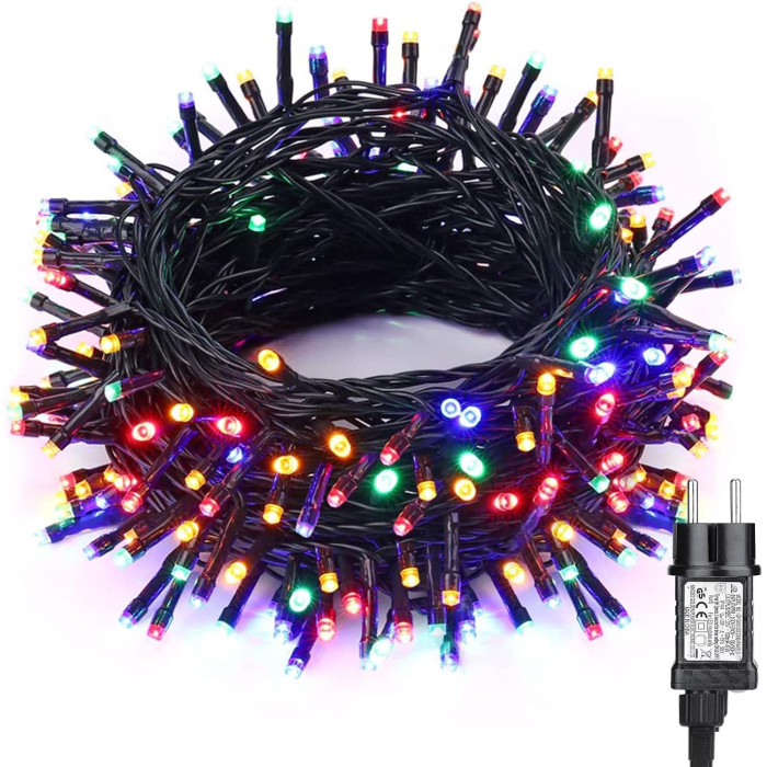 Guirnaldas Luces Navidad Exterior 140 LED 7 M 4 Colores Cadena Luces con 8 Modos IP44