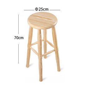 Taburete de Madera Redondo -Tamaño: 19 x 19 x 19 cm 23 x 23 x 30 cm 49 x 28 x 28 cm