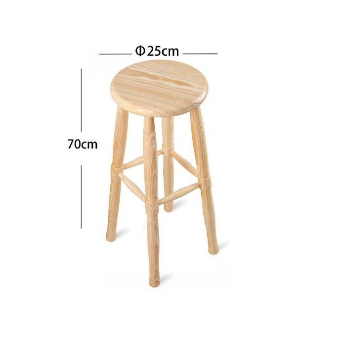 Taburete de Madera Redondo -Tamaño: 19 x 19 x 19 cm 23 x 23 x 30 cm 49 x 28 x 28 cm