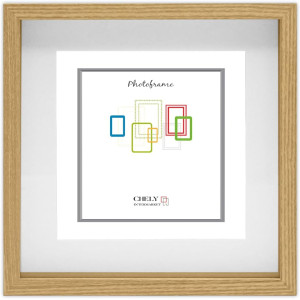 Marco de foto con profundidad 30x30cm (Interior de paspartú 20x20cm)  de madera rustico MOD-3503