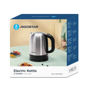 Hervidor de Agua Eléctrico Pequeño, Hervidor de Acero Inoxidable de 2200W, 1,7 litros
