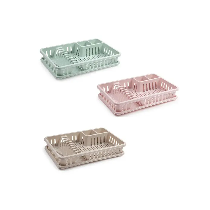 Escurreplatos rectangular de plástico Venezia con bandeja