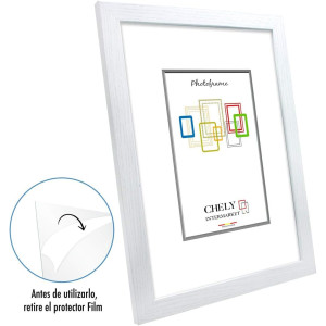 Marco de Fotos Grandes 40x60cm (Blanco) MOD-254, Hecho de Madera, Ancho de Bastidor 2cm