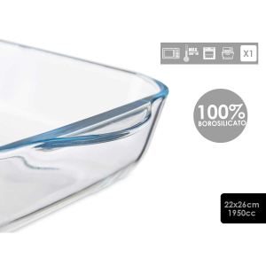 Fuente para Horno Transparente Vidrio de Borosilicato (27,7 X 6,5 X 31,2 Cm cm)