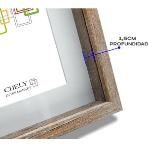 Chely Intermarket | Marcos con Profundidad A4 (Interior de paspartú 15x22cm) (Marrón) MOD-3503