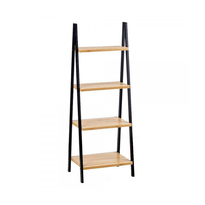 Estantería escalera negra 4 estantes 40 x 30 x 109 cm