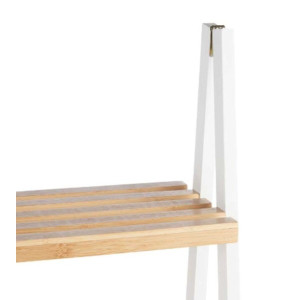Estantería de Baño Blanco Natural Bambú Madera de Pino 40 x 109,3 x 30 cm