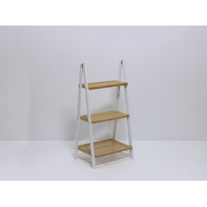 Estanteria escalera 3 estantes bambu blanco 40x30x81.5cm
