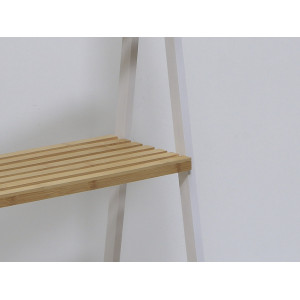 Estanteria escalera 3 estantes bambu blanco 40x30x81.5cm