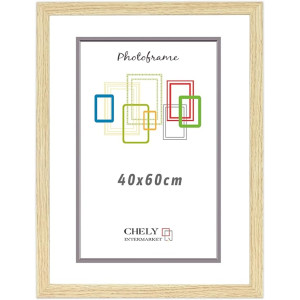 CHELY INTERMARKET Marco de Foto 40x60cm (Haya) MOD-254 Hecho de Madera, Ancho de moldura 2cm.
