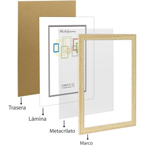 CHELY INTERMARKET Marco de Foto 40x60cm (Haya) MOD-254 Hecho de Madera, Ancho de moldura 2cm.