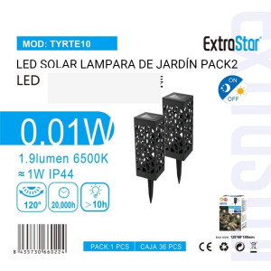 Pack x 2  LED Baliza Solar 0.01W 6500K IP44 Luz Blanco