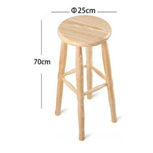 Taburete de Madera Redondo -Tamaño: 19 x 19 x 19 cm 23 x 23 x 30 cm 49 x 28 x 28 cm
