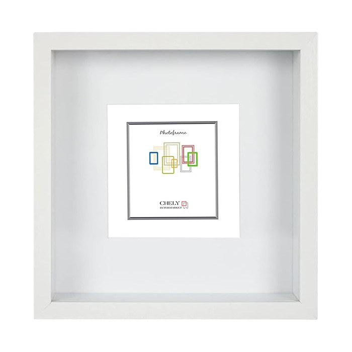 Marcos con Profundidad 28x28cm | MOD-3509 | (Blanco) (Medida Interior de paspartú 20x20cm)