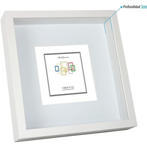 Marcos con Profundidad 28x28cm | MOD-3509 | (Blanco) (Medida Interior de paspartú 20x20cm)
