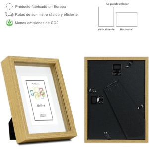 Marco con profundidad 10x15cm (Int 7x10cm) Haya MOD 3503 madera con paspartu