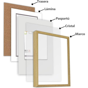 Marco con profundidad 10x15cm (Int 7x10cm) Haya MOD 3503 madera con paspartu