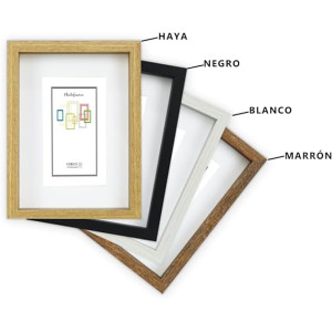 Marco con profundidad 10x15cm (Int 7x10cm) Haya MOD 3503 madera con paspartu