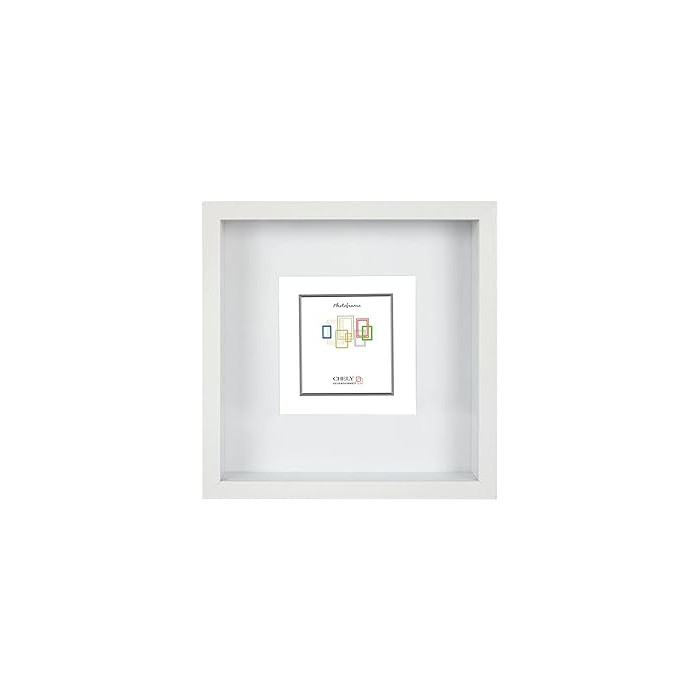 Marcos con Profundidad 23x23cm | MOD-3509 | (Blanco) (Medida Interior de paspartú 13x13cm)