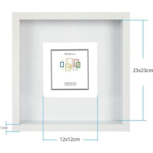 Marcos con Profundidad 23x23cm | MOD-3509 | (Blanco) (Medida Interior de paspartú 13x13cm)