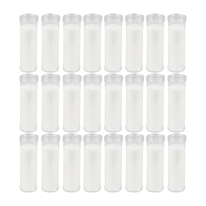 Paquete de 24 Velones Litúrgicos Blancos de Parafina - 21.5CM x 6 cm,