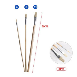 Set  pinceles (4,8,11 ) 31 cm color natural