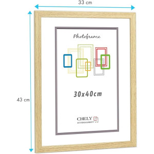 Marco de Foto 30x40cm (Haya) MOD-254 Hecho de Madera, Ancho de moldura 2cm