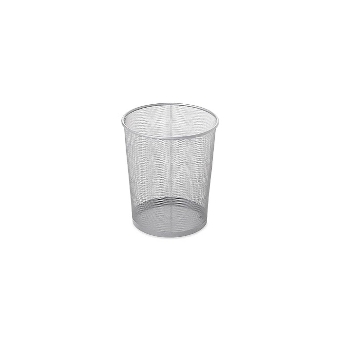 Papelera Malla Metalica, Cesto basura redondo metálico 34.5 X 23.5 CM