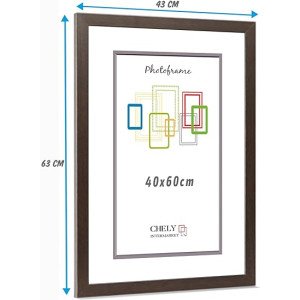 Marco de Fotos Grande 40x60cm (Wengué) MOD-254 | Hecho de Madera | Ancho de Bastidor 1,20cm