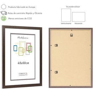 Marco de Fotos Grande 40x60cm (Wengué) MOD-254 | Hecho de Madera | Ancho de Bastidor 1,20cm
