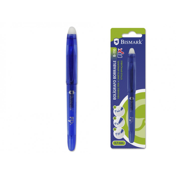 Boligrafo bismark borrable c/capuchon Azul