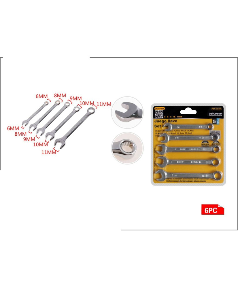 Juego de llaves 6 ,8,9,10,11 mm 6 piezas