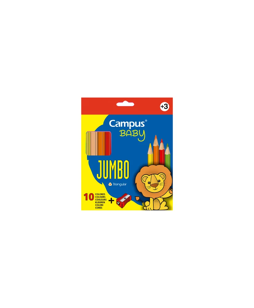 Lápices de Colores Campus Baby 10 Colores + Sacapuntas