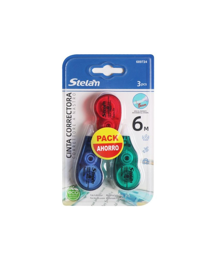 Pack de 3 Mini cintas correctoras